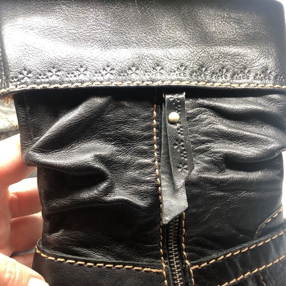 Fossil Black Leather Booties -Size 10 - Picture 6 of 9